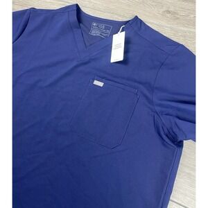 Figs Men's Leon Three Pocket Scrub Top Blue Size 3XL New